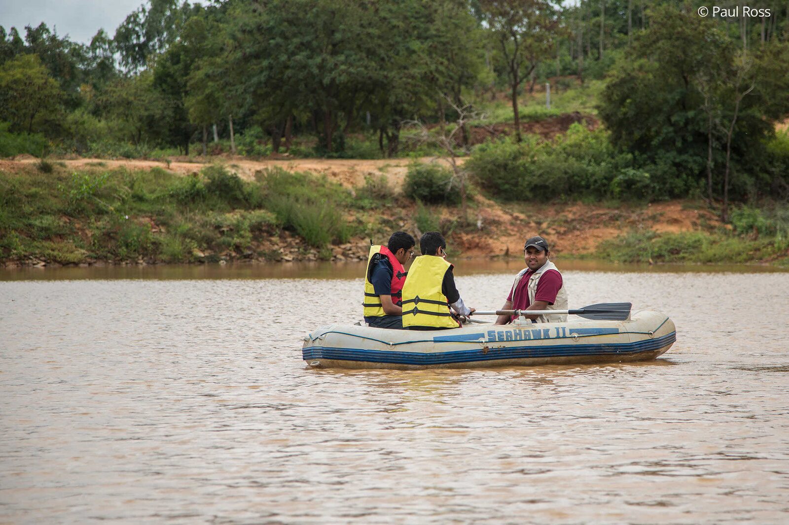 Boating on the lake at The Outback Farm & Homestay to look for some birds on our Kids Nature Camp in Bannerghatta near Bangalore