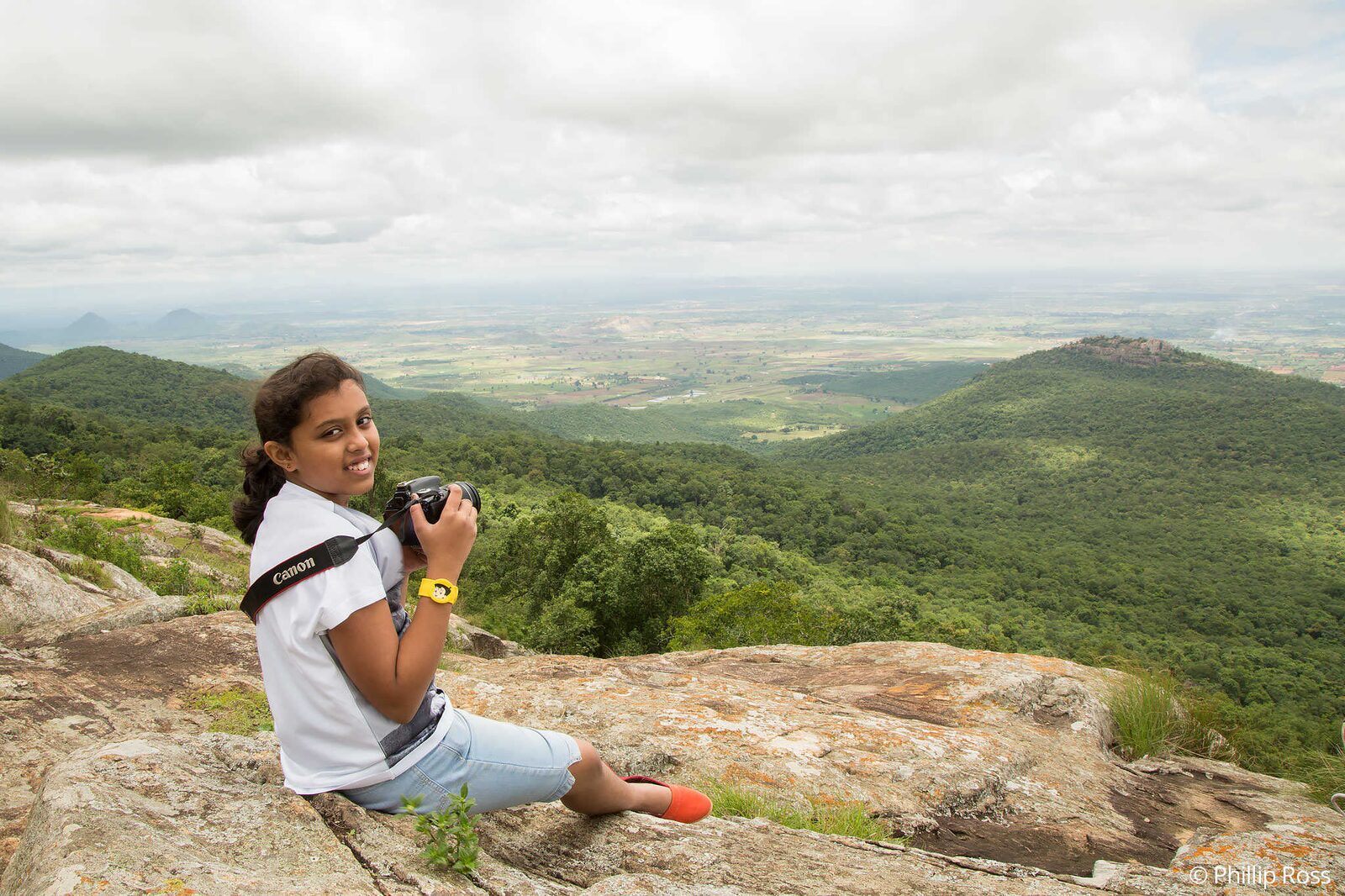 A young girl enjoying the view while learning about landscape photography on our Kids Photography Workshop in Bangalore