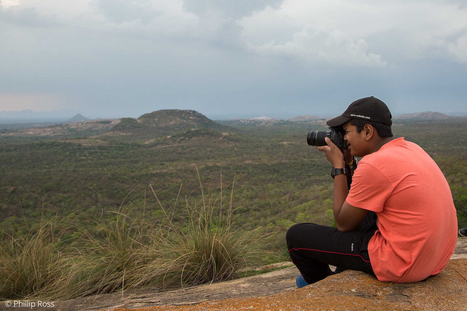 A teen learning about landscape photography on our Kids Photography Workshop in Bangalore