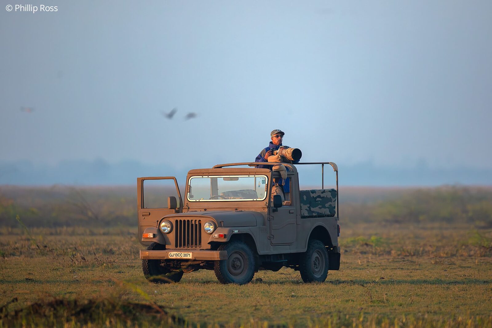 Photographing from the jeep on the Rann