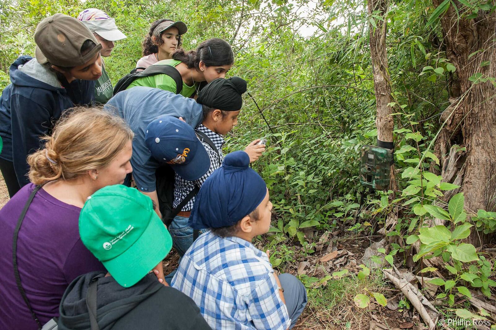 Kids Setting Up Camera Trap on our Kids Nature Camp in Bannerghatta near Bangalore