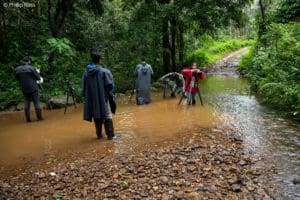 Practising slow shutter speeds on a Coorg Wildlife and Macro Photography Camp for Kids